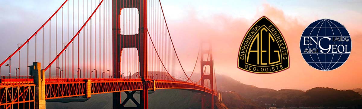 Golden Gate Bridge with AEG and IAEG logos